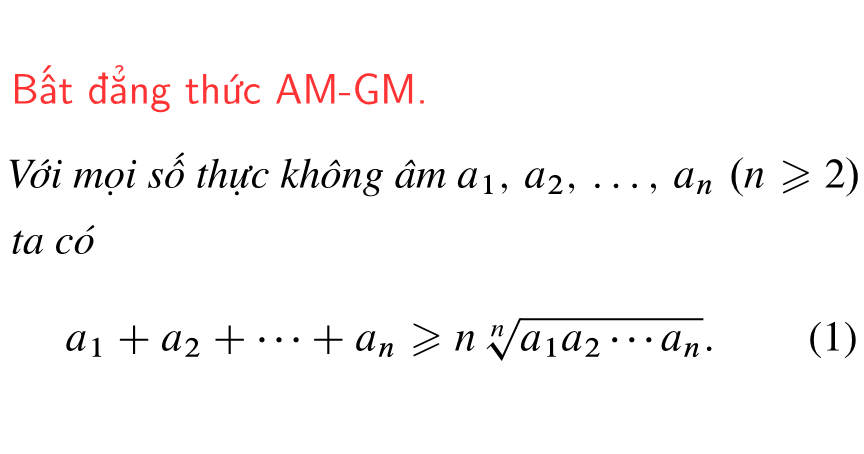 Công thức và cách vận hành bất đẳng thức AM-GM như thế nào? 
