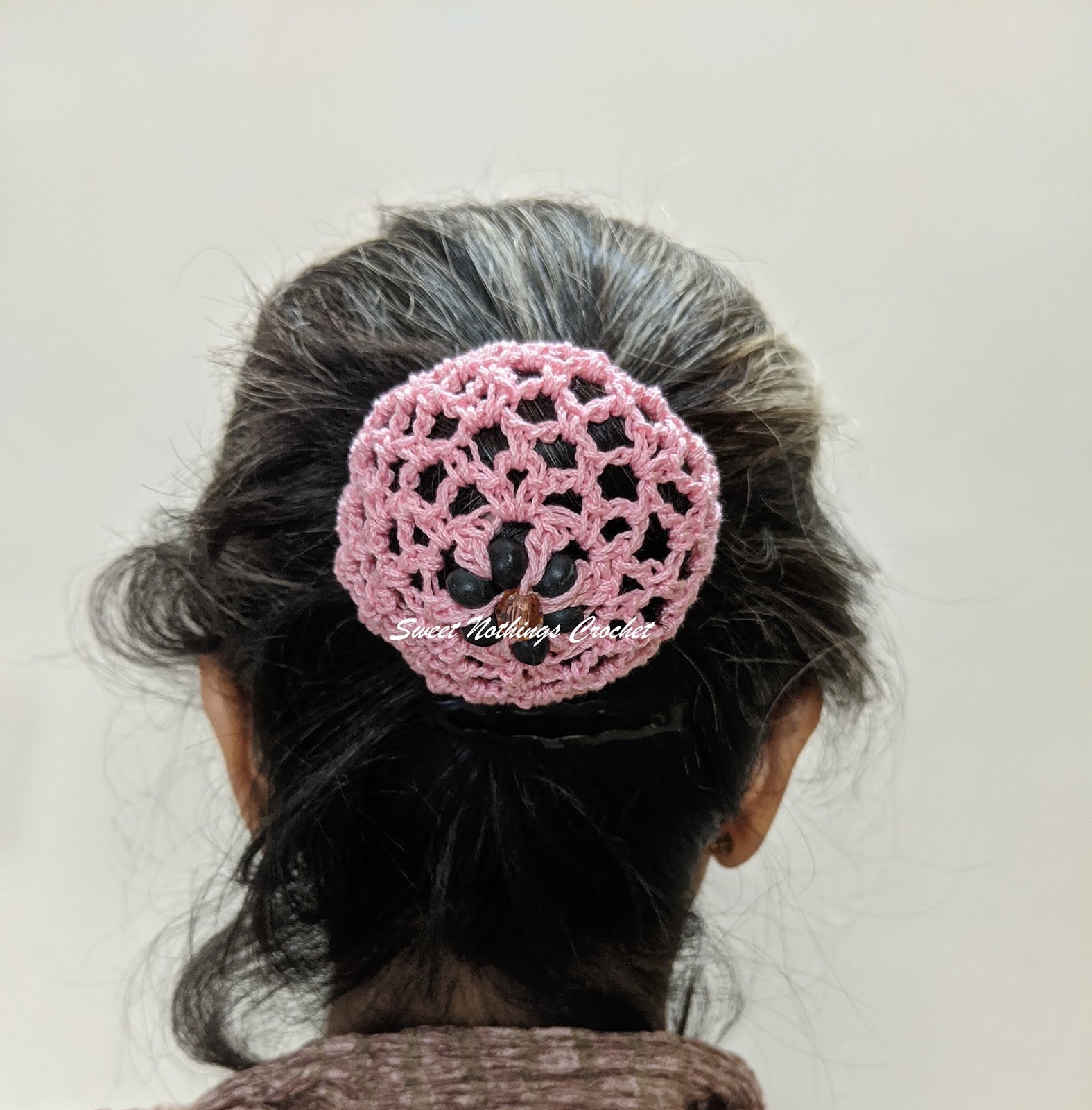 Sweet Nothings Crochet BEADED HAIR NET 4