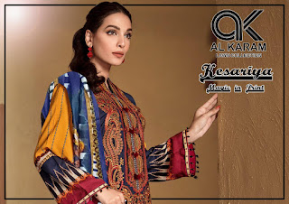 Gul Ahmed Al Karam Kesariya Pakistani Lawn Collection In Wholesale Rate