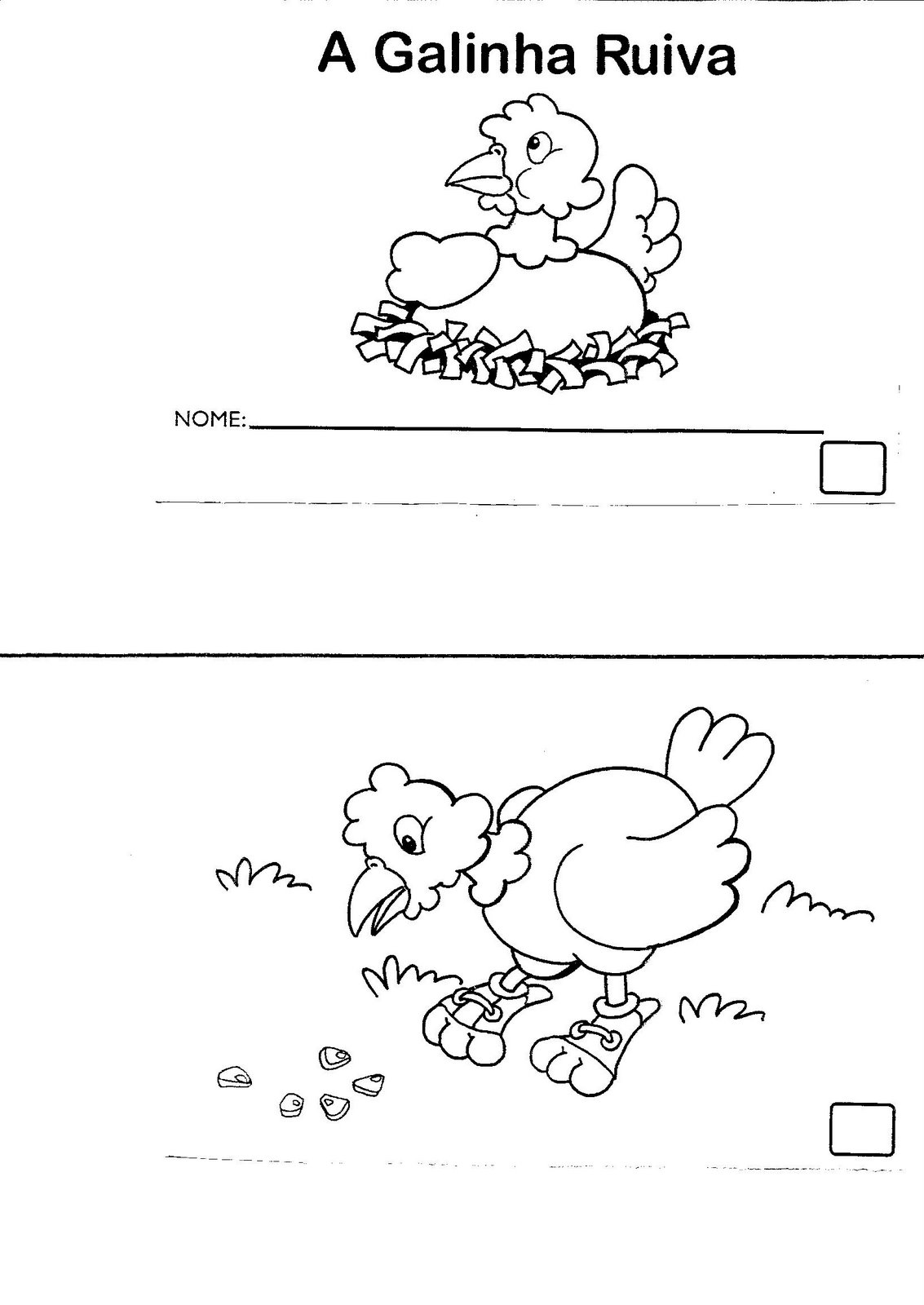 História - A galinha Ruiva: Sequência didática - Atividades