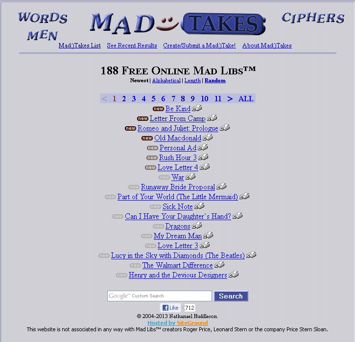 ReIdren Teaching/Learning: Mad:)Takes - Free Mad Libs™ Online
