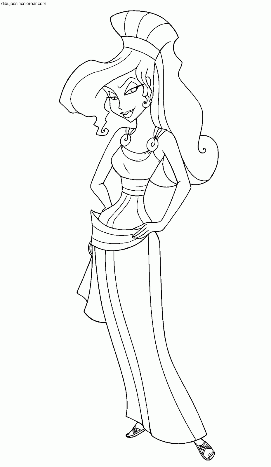 Megara Hercules Coloring Pages Sketch Coloring Page