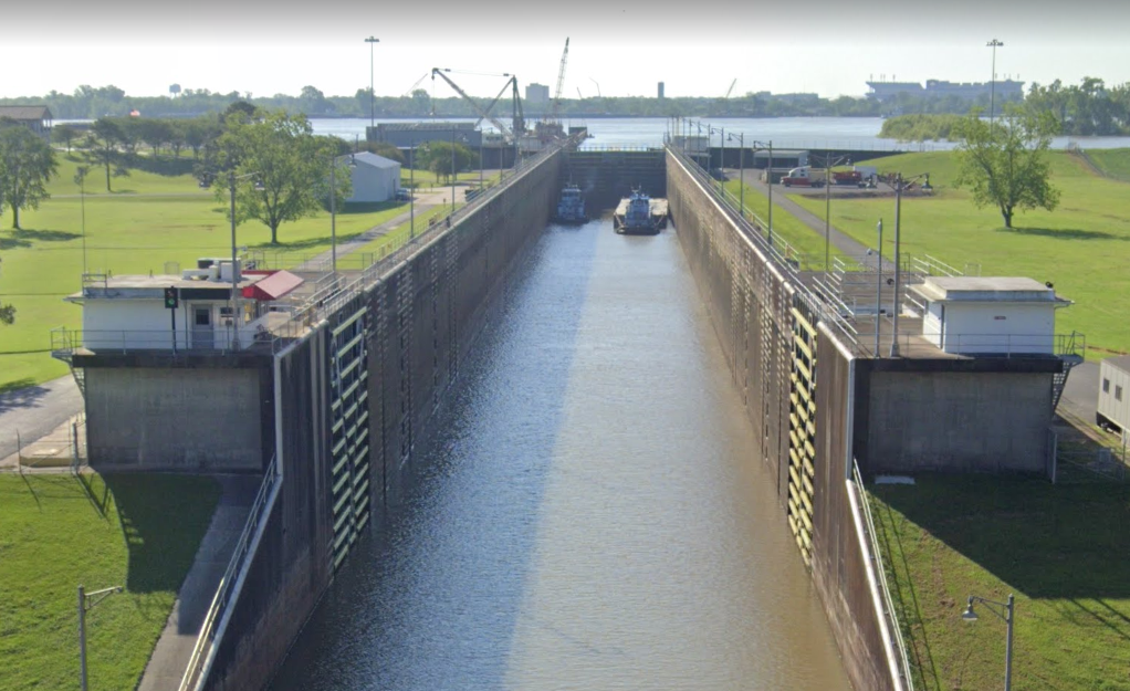 Industrial History 1959 Port Allen Lock on canal in Port Allen, LA