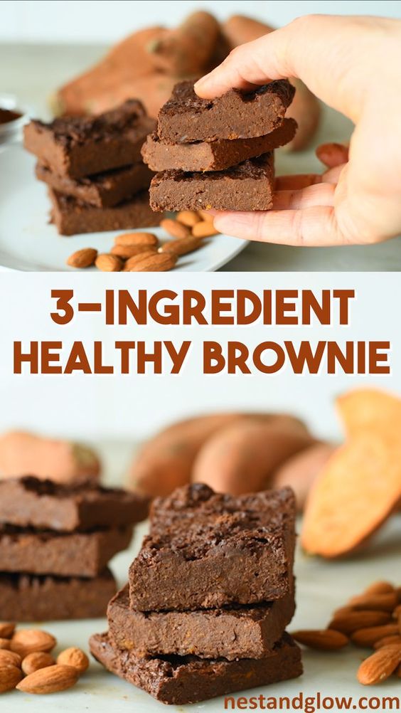 3Ingredient Healthy Chocolate Brownies Food Easy Father