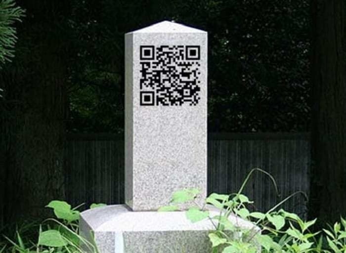 A QR code on gravestone allows the dead to be identified Graves in