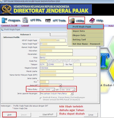 Cara Ubah Tahun Buku eSPT Tahunan PPh Badan 1771