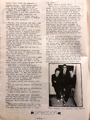 An interview with The Jam that featured in Jamming fanzine issue five part two