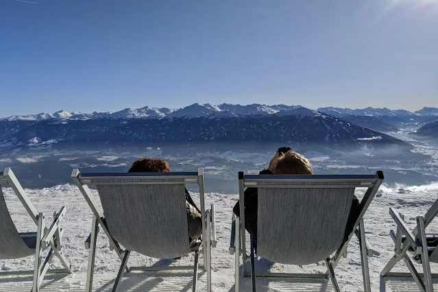 What to do in Innsbruck for Christmas: lounge chairs at Nordkette