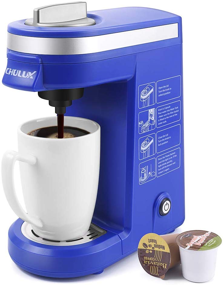 CHULUX Coffee Maker Machine,Single Cup Pod Coffee Brewer with Quick
