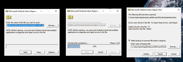 ครั้งที่แล้วเริ่ม Outlook ไม่ได้