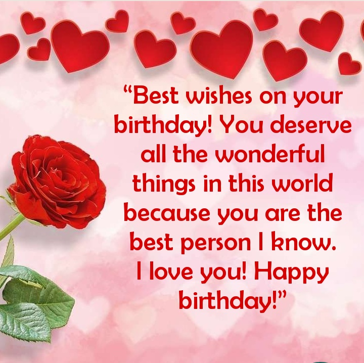 Happy Birthday Wishes with Red Roses Free Download