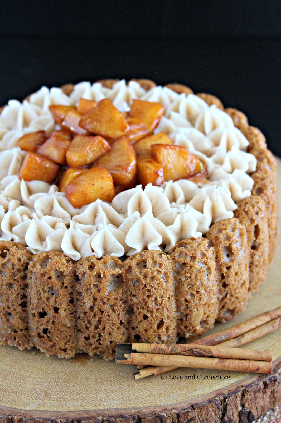 Spiced Apple Cider Charlotte Cake #AppleWeek - Love and Confections