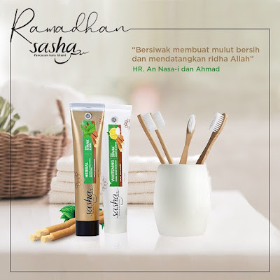 Hijrah bareng Sasha pasta gigi halal