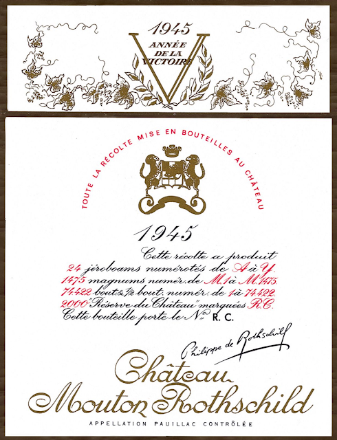 Château Mouton Rothschild 1945 Label - LeDomduVin
