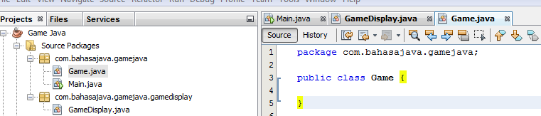 class Game java Netbeans