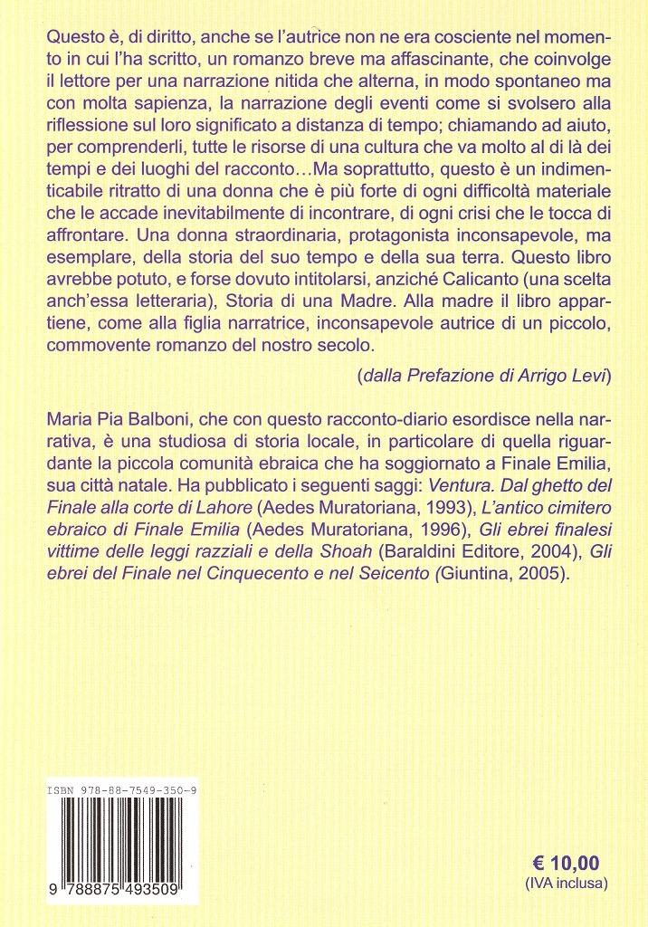 CALICANTO...di Maria P. BALBONI a MIRANDOLA / Modena