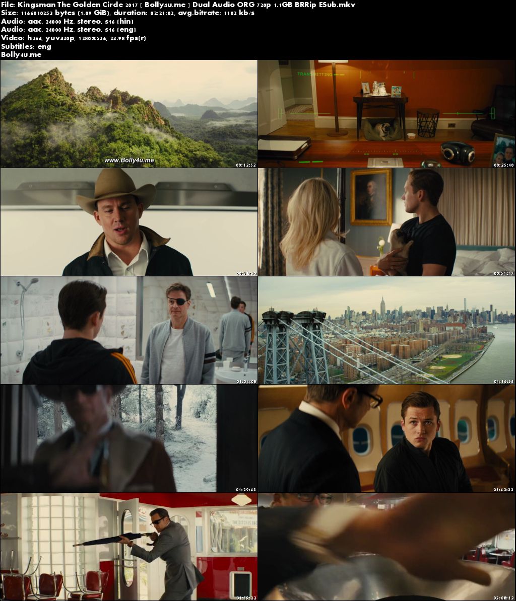 Kingsman The Golden Circle 2017 BRRip 450MB Hindi Dual Audio ORG 480p ESub Download