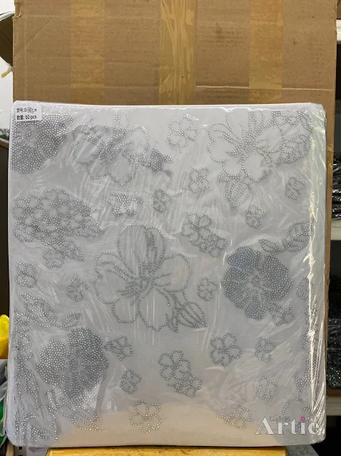 Hotfix stickers dmc rhinestone aplikasi tudung bawal fabrik pakaian bunga raya besar dengan bouquet bunga silver