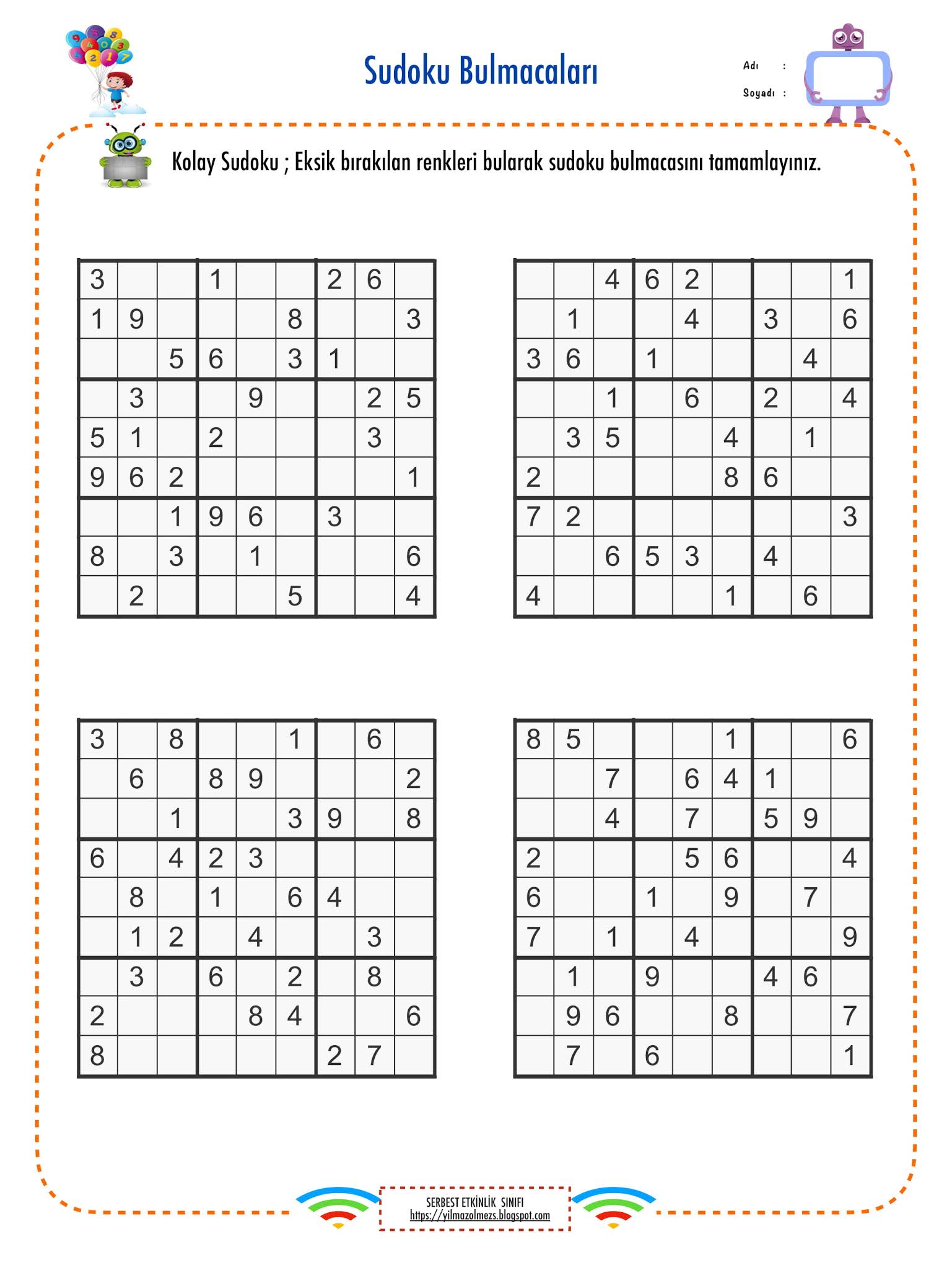 Sudoku 6 9x9 Çok Zor