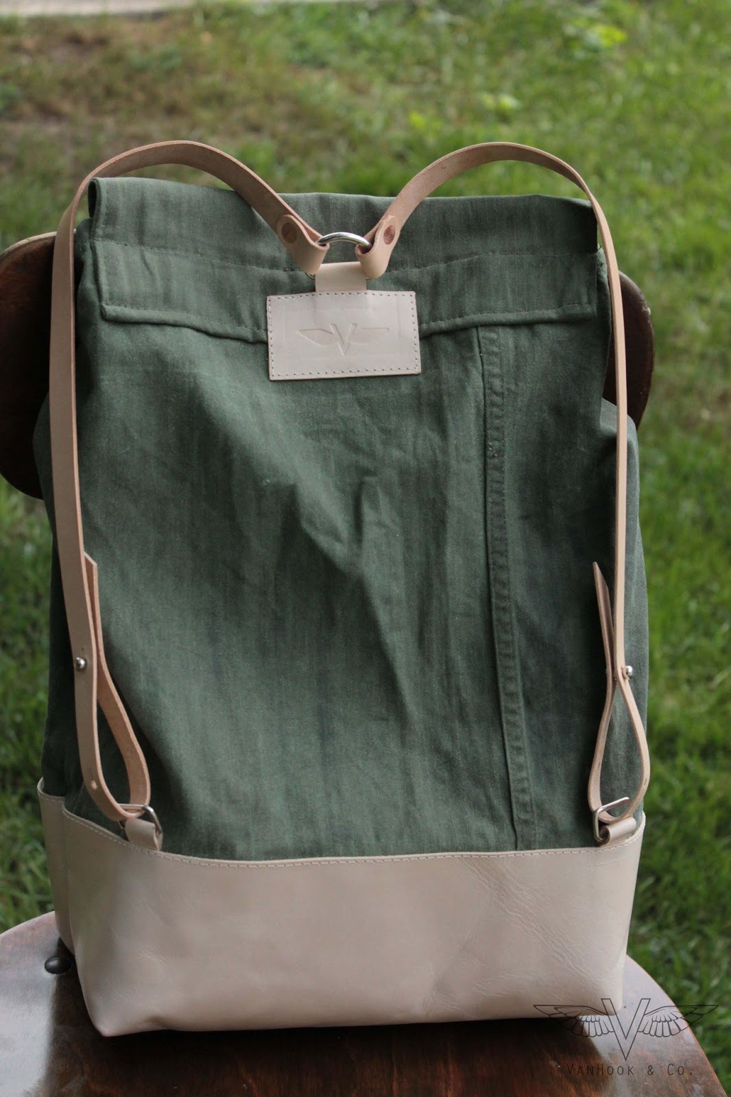 VanHook & Co.: Waxed Canvas & Leather Backpack