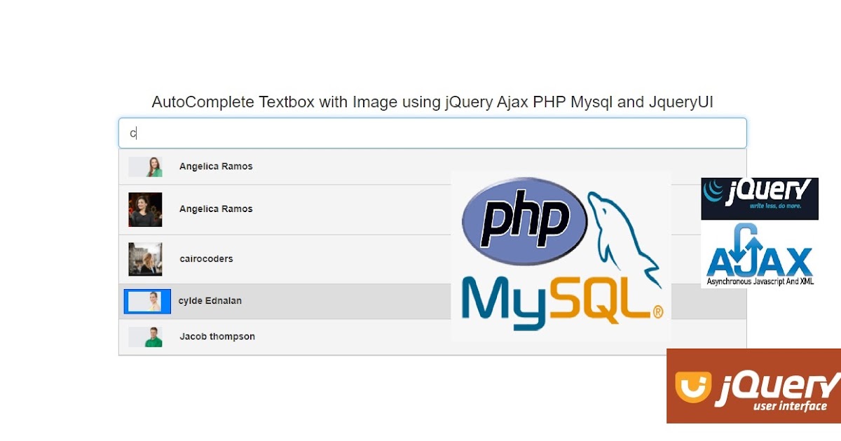 Textbox with Image using jQuery Ajax PHP Mysql and