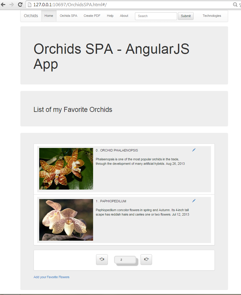 Create an AngularJS SPA with all CRUD functionality connected to an OData RESTful Web API service    15    
