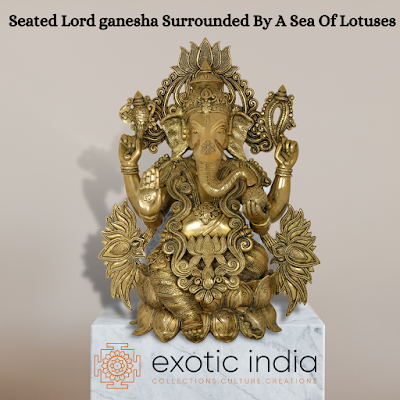 Brass Sculpture Seated Lord ganesha