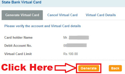 how to use sbi virtual card for online payment