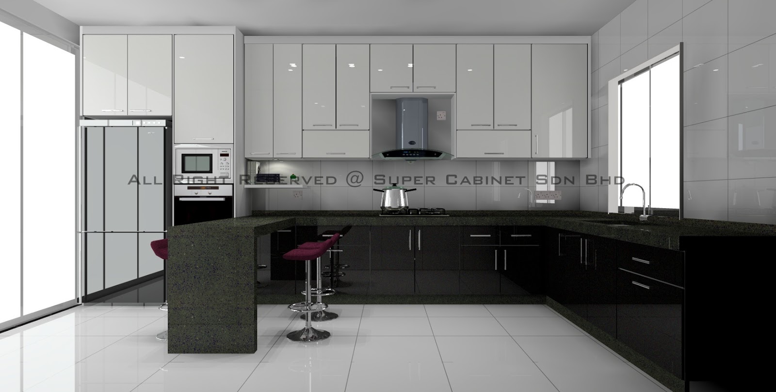 Kitchen Design With Different Color Super Cabinet Sdn Bhd