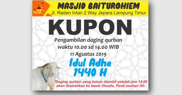Contoh Kupon Qurban Siti