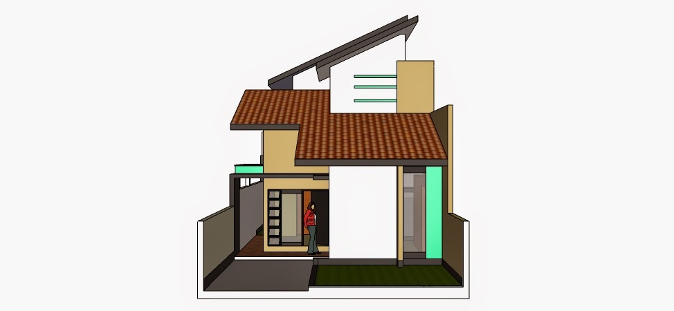 NEW DENAH RUMAH TAMPAK DEPAN SAMPING ATAS - Denah