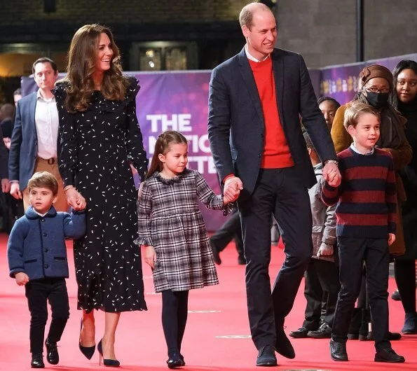 Kate Middleton wore a new petal print silk dress from Alessandra Rich. Prince William, Prince George, Princess Charlotte and Prince Louis