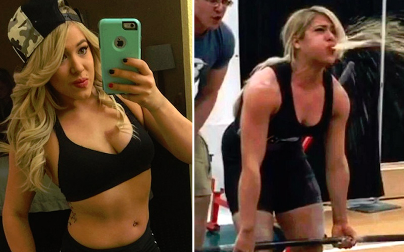 Hot Female Powerlifter Pukes But Still Completes Her Rep Bodybuilding