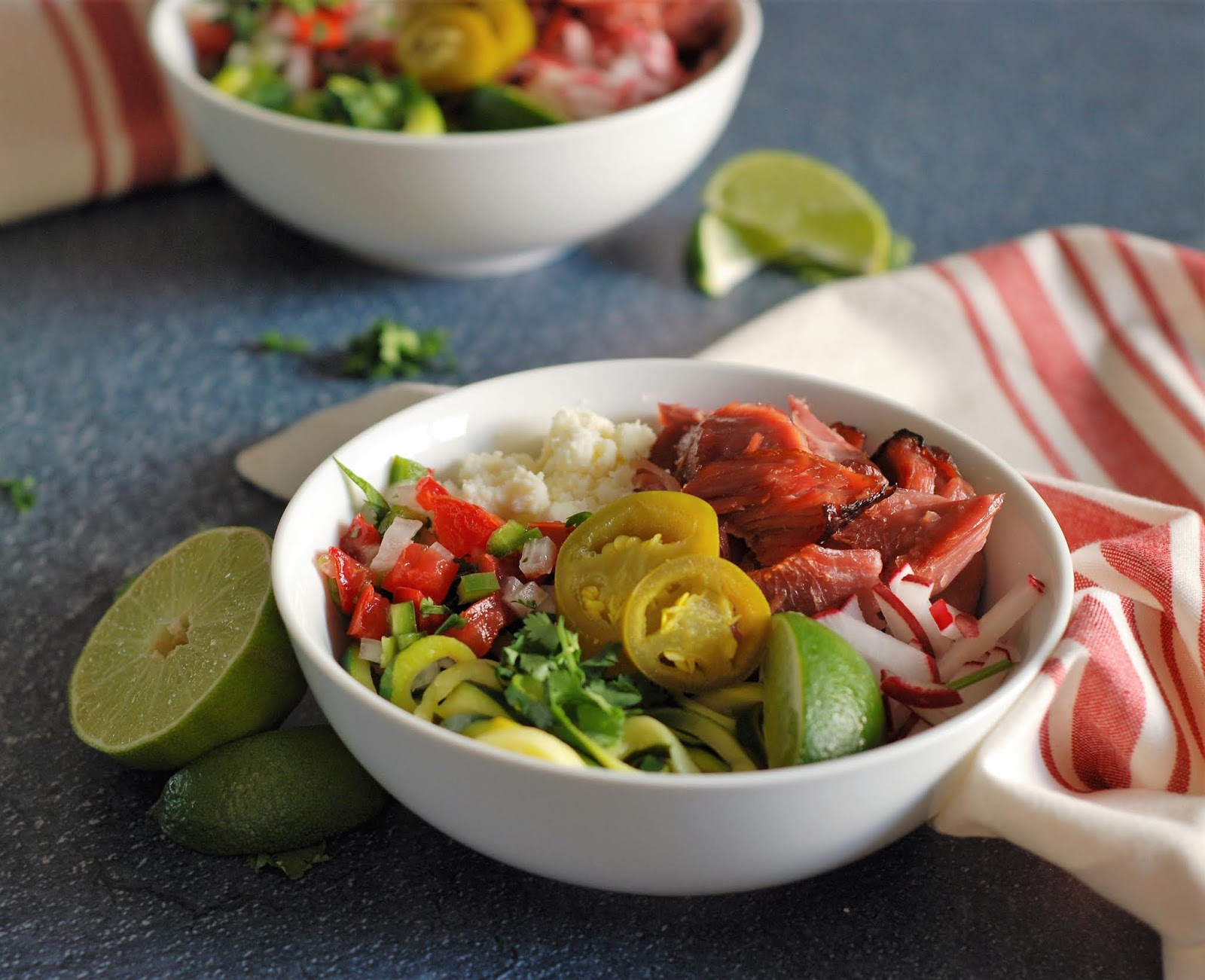 Fleur DeLectable Crock Pot Turkey Carnitas Burrito Bowls with