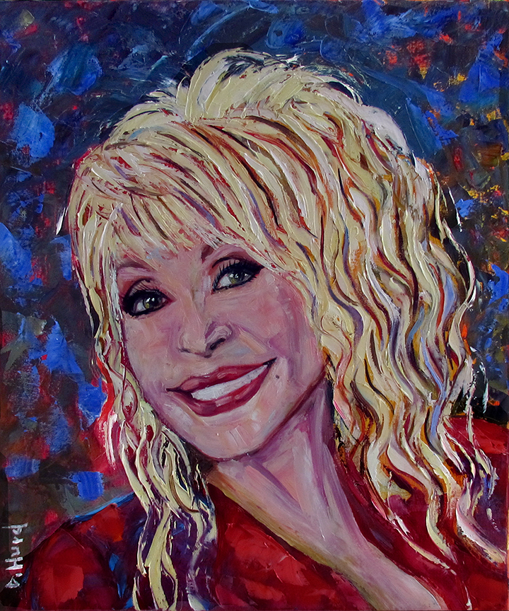 Debra Hurd Original Paintings And Jazz Art Dolly Parton Portrait Art Country Singer Painting