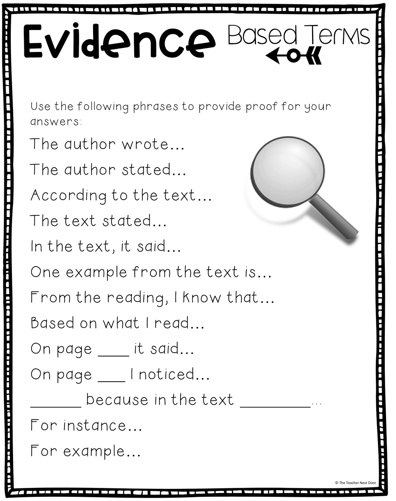 essay evidence sentence starters