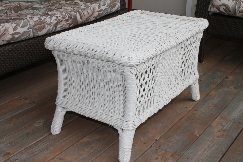 vintage wicker bench