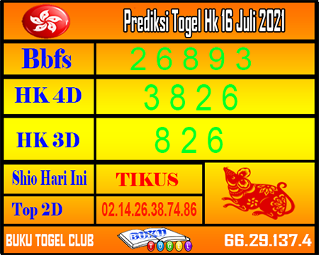 Prediksi Buku Togel Hongkong Jumat 16-Juli-2021