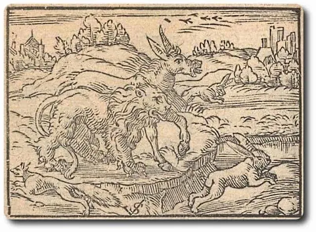 Der Löwe der Esel und der Fuchs - Teilung der Beute - Aesop Fabel