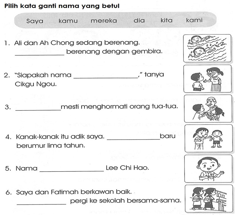 Latihan kata ganti nama diri tahun 3