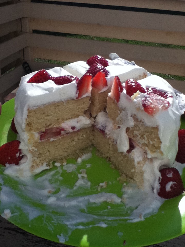 Stir it! Scrape it! Mix it! Bake it! Bake! Strawberry