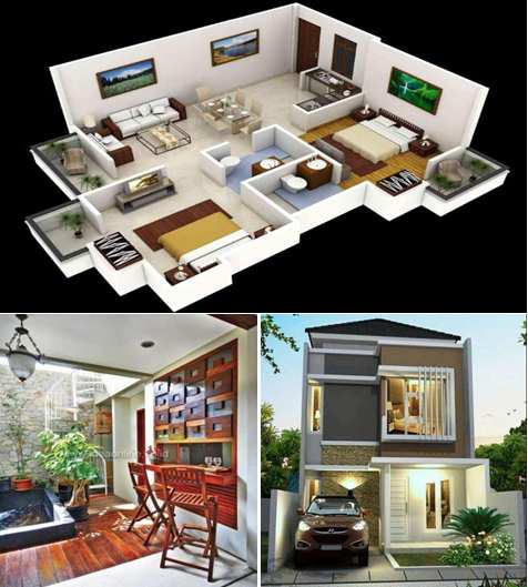 Rumah minimalis 2 lantai sederhana type 45
