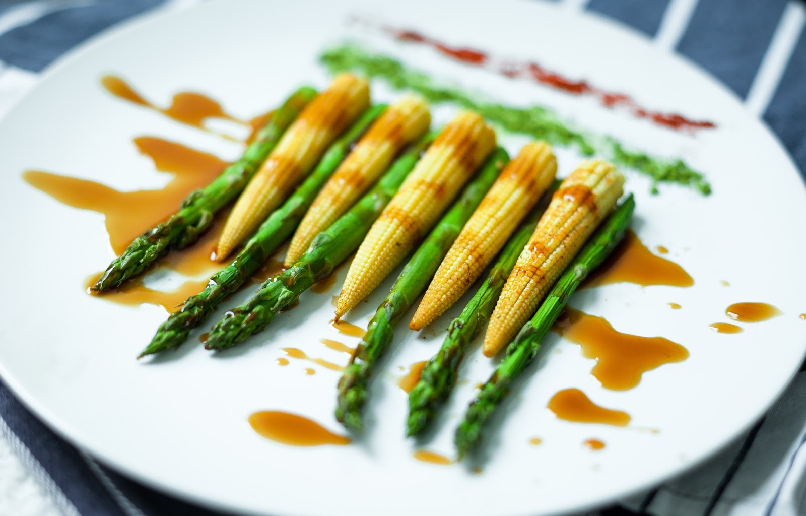 Such Yummy Stuff! Green Breakfast baby corn and asparagus