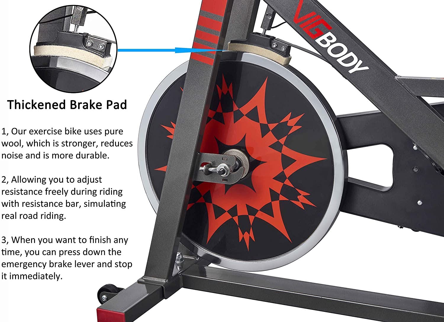 exercise bike brake pads
