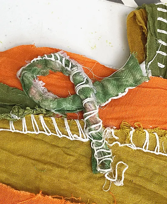 creating a pumpkin tendril from fabric