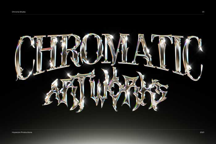 Chrome Text Effect Logo PSD Mockup Chrome Text Effect PSD Mockup