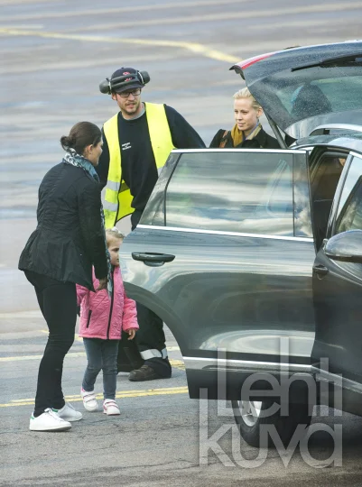 Crown Princess Victoria of Sweden, Crown Prince Daniel of Sweden and and their daughter Princess Estelle of Sweden visited a school in Smedby outside Kalmar 