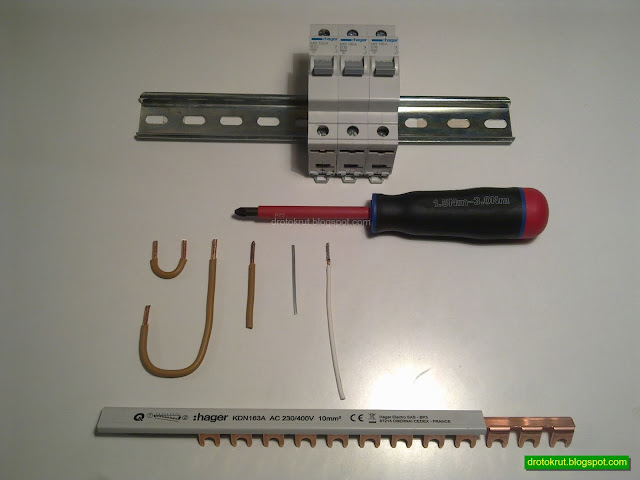 Инструменты и материалы для проведения испытания вилочной гребенки от Hager