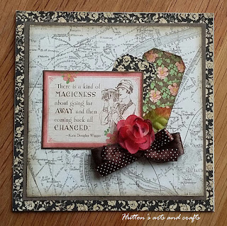 Hutton's arts and crafts Graphic 45 Come away with me Handmade travel greeting card