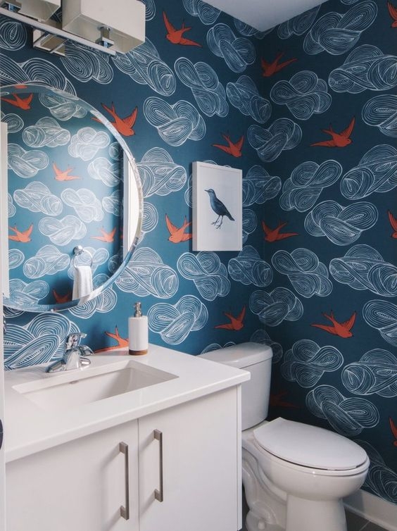 50 Unique Bathroom Wallpaper For Your Inspiration ARA HOME